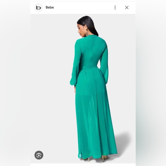 bebe  Deep V Maxi Dress - Lapis xxs - Picture 3 of 6